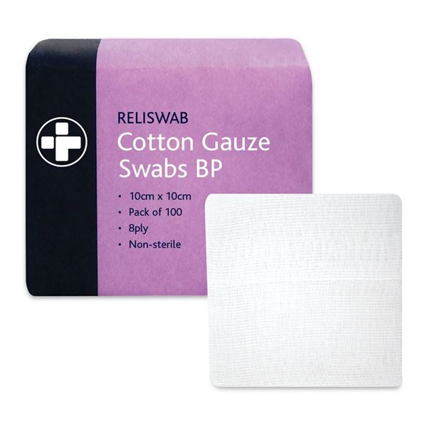 Picture of 8 Ply Cotton Gauze Swabs 10x10cm