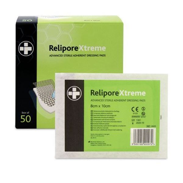 Picture of Relipore Xtreme Advanced Sterile Adherent Dressing Pads 8x10cm x1